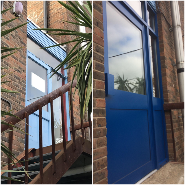 aluminium door installed to West London school