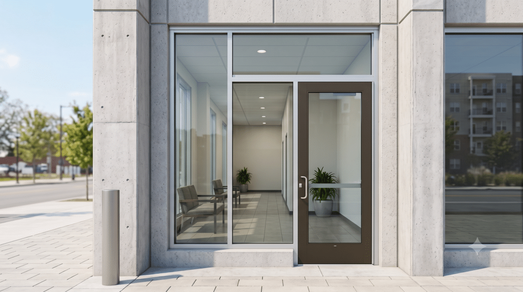 commercial aluminium door repaired in London